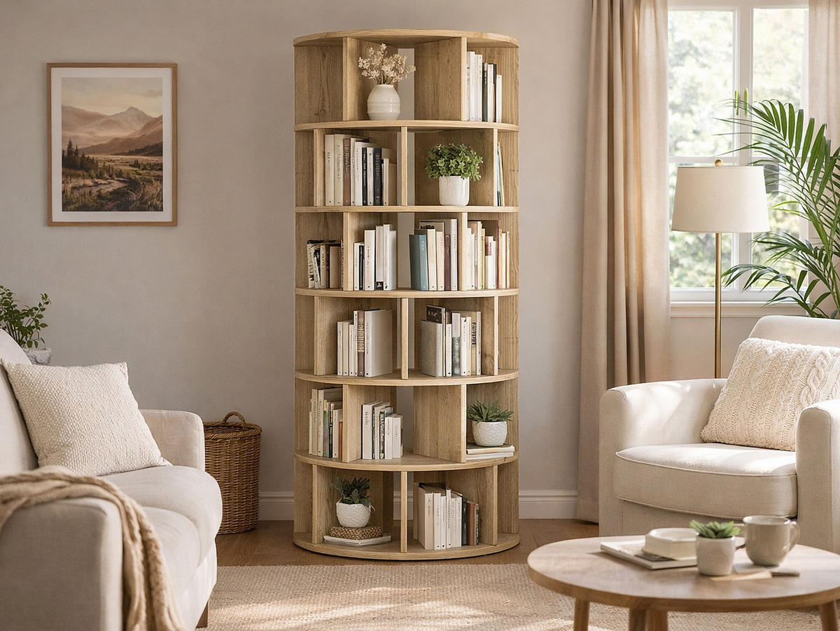 BÜCHERREGAL - 80 cm x 40 cm - holz - naturfarben hell Lareya - Naturfarben, Holz (80/180/40cm) - Vente-Unique