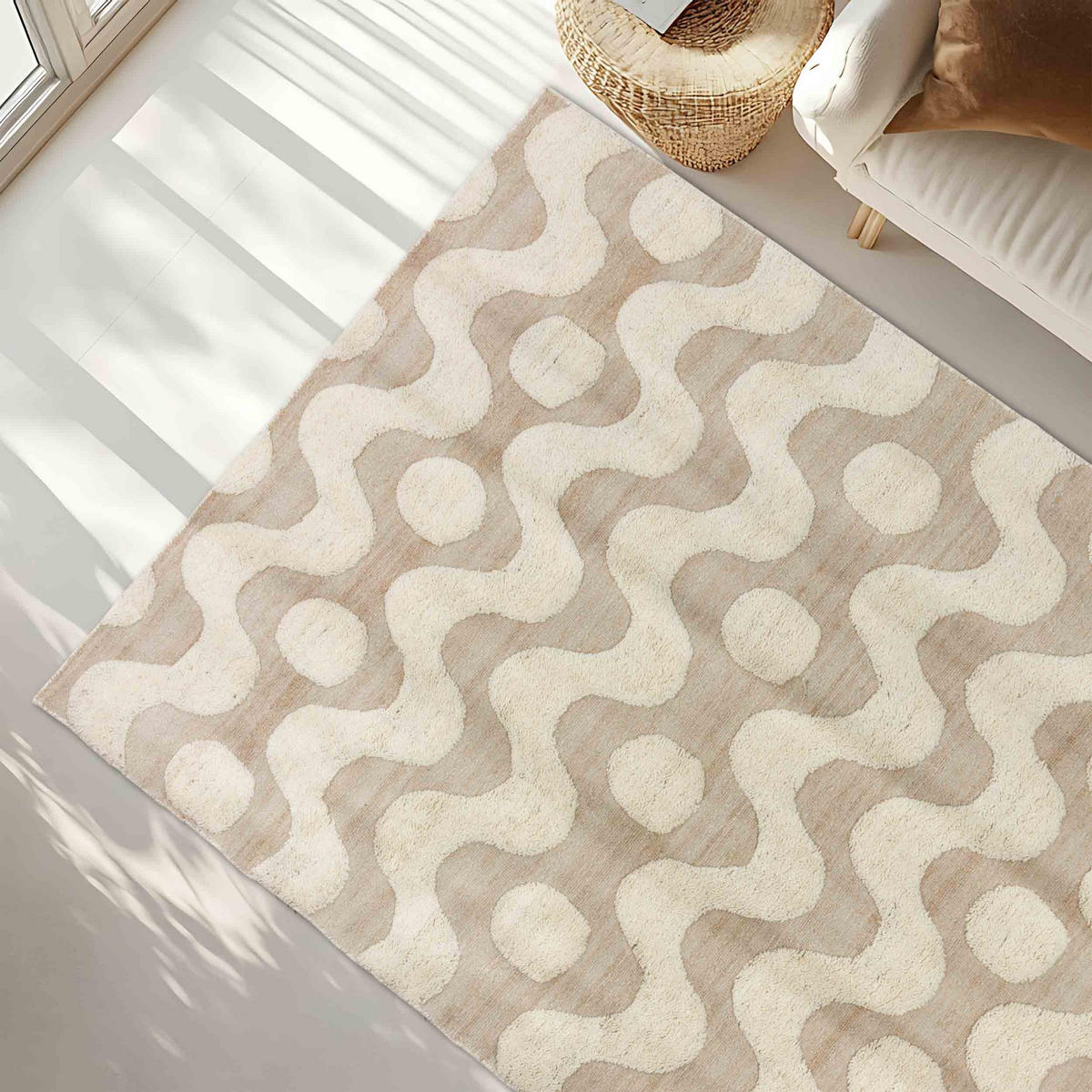 KOBEREC s vysokým vlasom MILENA - prírodná farba, textil (160/230cm) - Schöner Wohnen