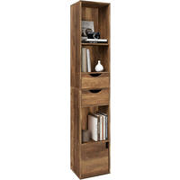 BÜCHERREGAL 30x158x24 cm, Braune Holzoptik - Teakfarben, Holzwerkstoff (30/158/24cm) - Woltu