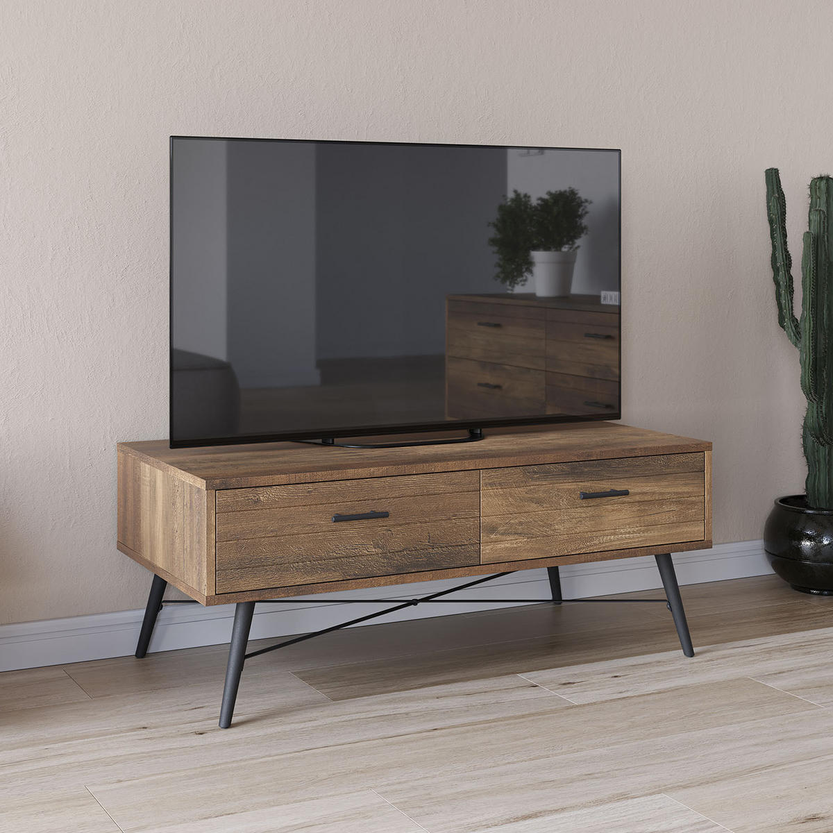 TV-ELEMENT Clavel 2 Schubladen - Wildeiche, Holzwerkstoff (100/50/40cm) - VS Venta-stock