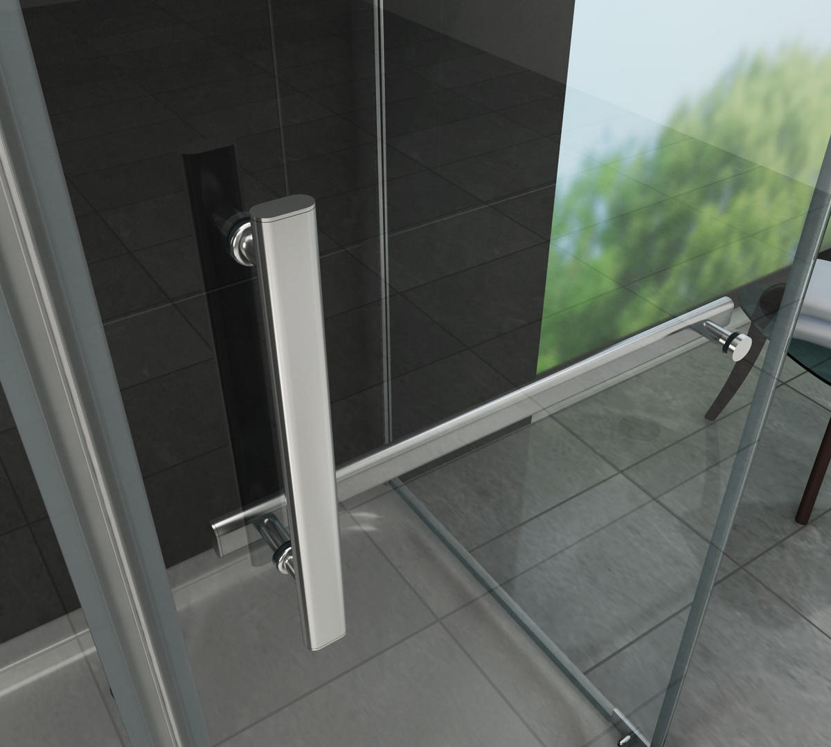 DUSCHKABINE VITA Klar 120 x 90 x 195 cm 8 mm ESG - Klar, Glas (90/120/195cm) - Glasdeals