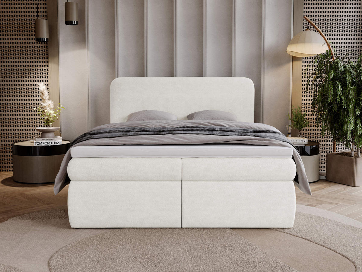 BOXBETT Bonny - H3 - Creme/Schwarz, Holz/Holzwerkstoff (160/200cm) - MIRJAN24