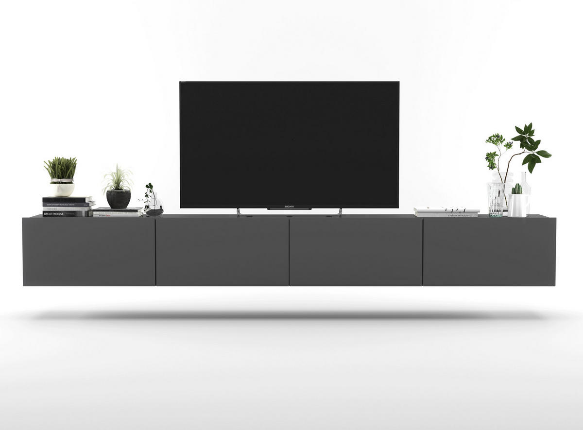 TV-LOWBOARD 2-er Set Enjoy Grau Matt 120 cm - Grau, Holzwerkstoff (240/30/35cm) - Meble Lindner
