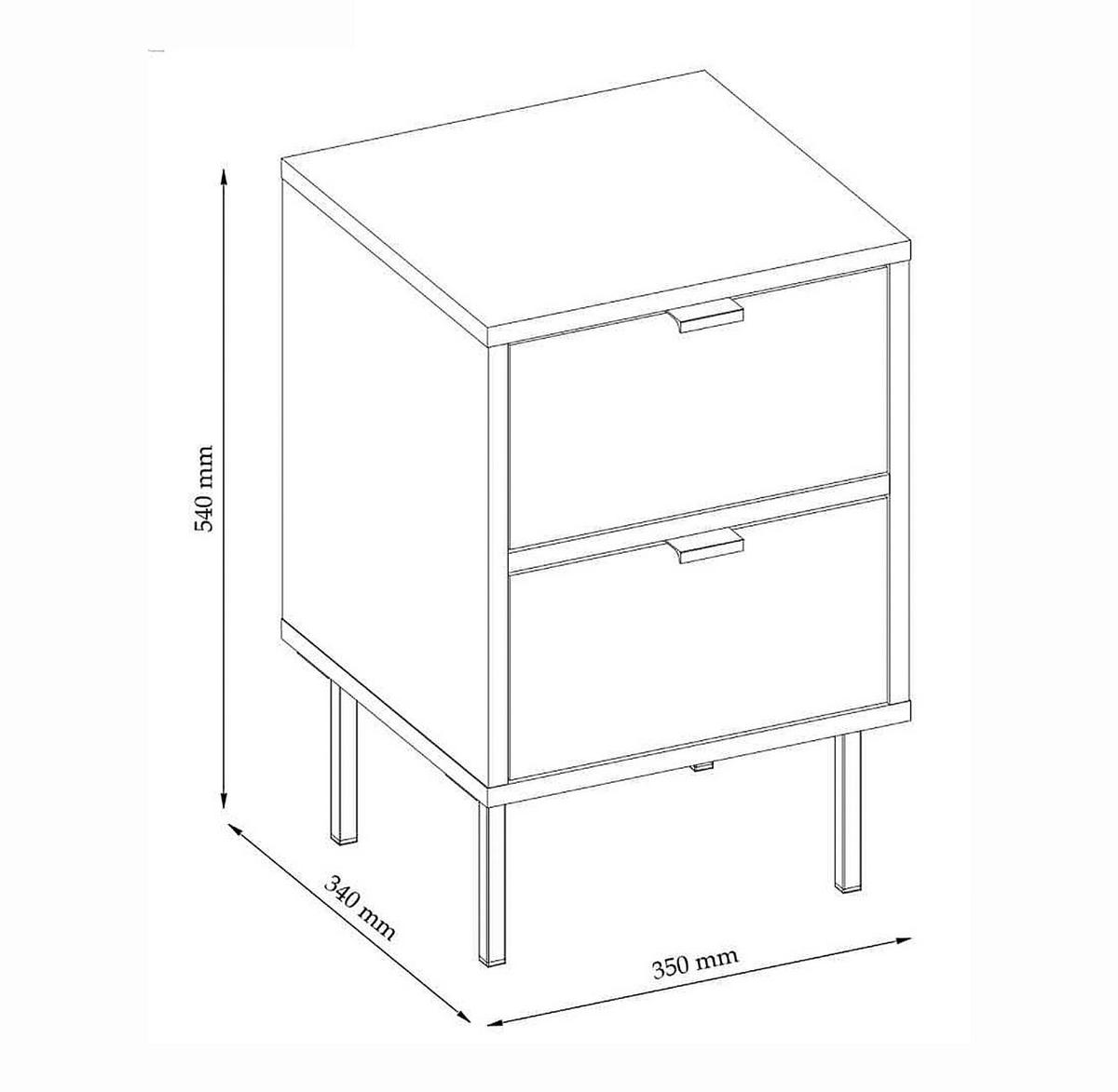 NACHTTISCH IDO schwarz 35 / 34 / 54 cm - Schwarz, Holz/Holzwerkstoff (35/54/34cm) - Feldmann-Wohnen