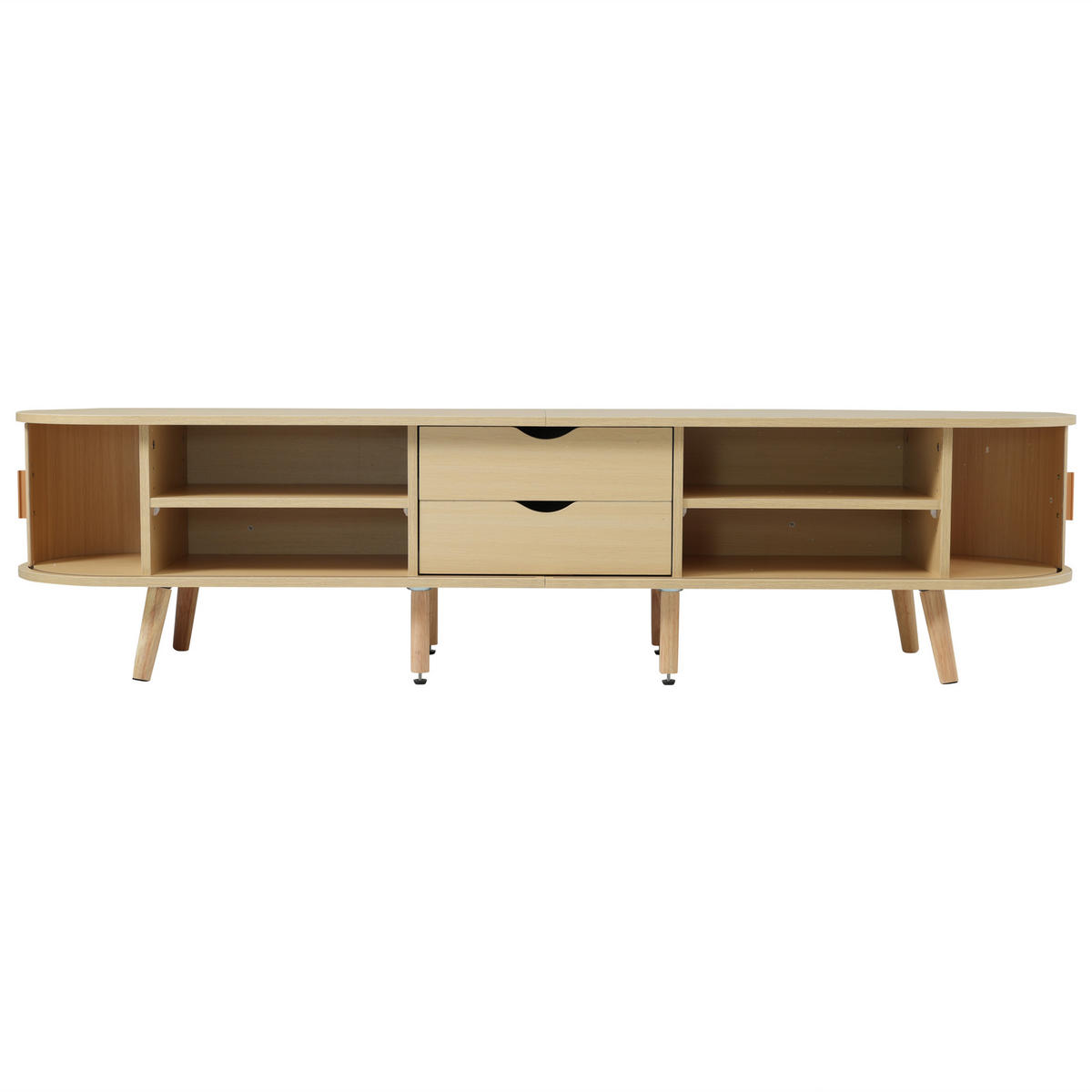 TV-SCHRANK 175/40/42 cm helles Walnussholz MDF mit 2 Schubladen und Schiebetüren - Alteiche, Holzwerkstoff (175/42/40cm) - OKWISH