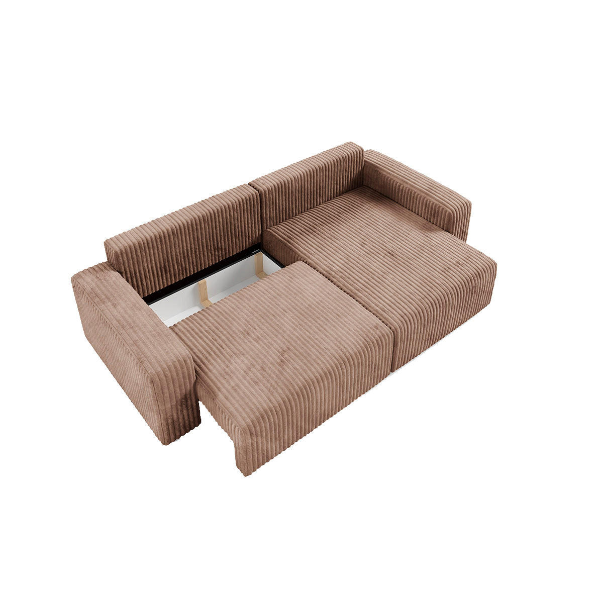 ECKSOFA Angela 3 Sitzplätze Hellbraun - Braun, Holz (252/149cm) - Petits-meubles