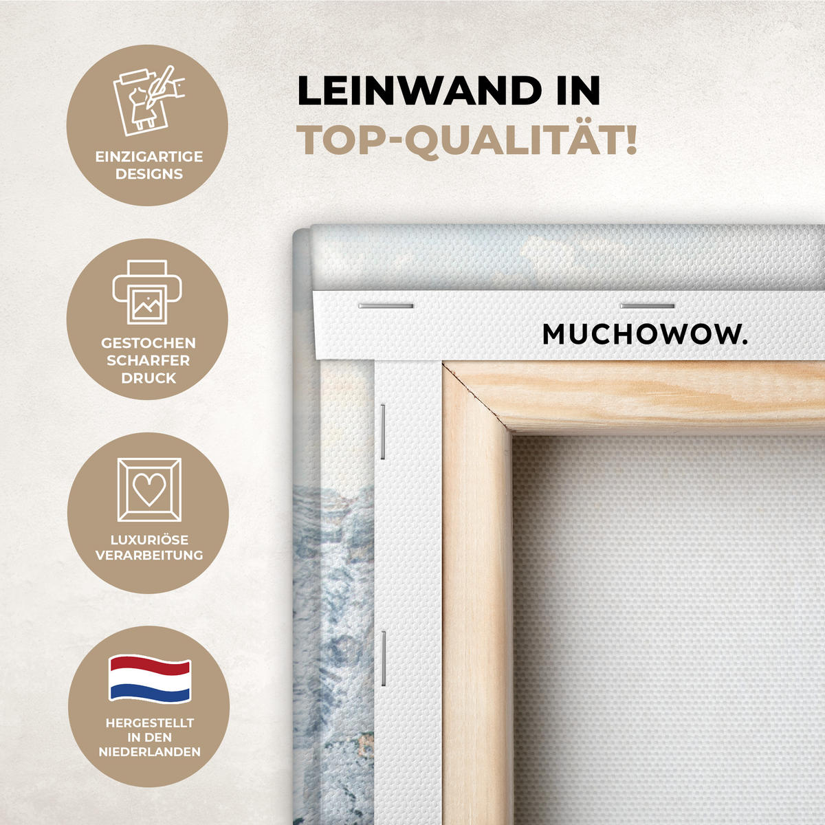 LEINWANDBILD Natur - Berge - Schnee - Wald - Boot Wandbild Wohnzimmer 60x80 cm - Hellgrün, Textil (60/80cm) - MuchoWow