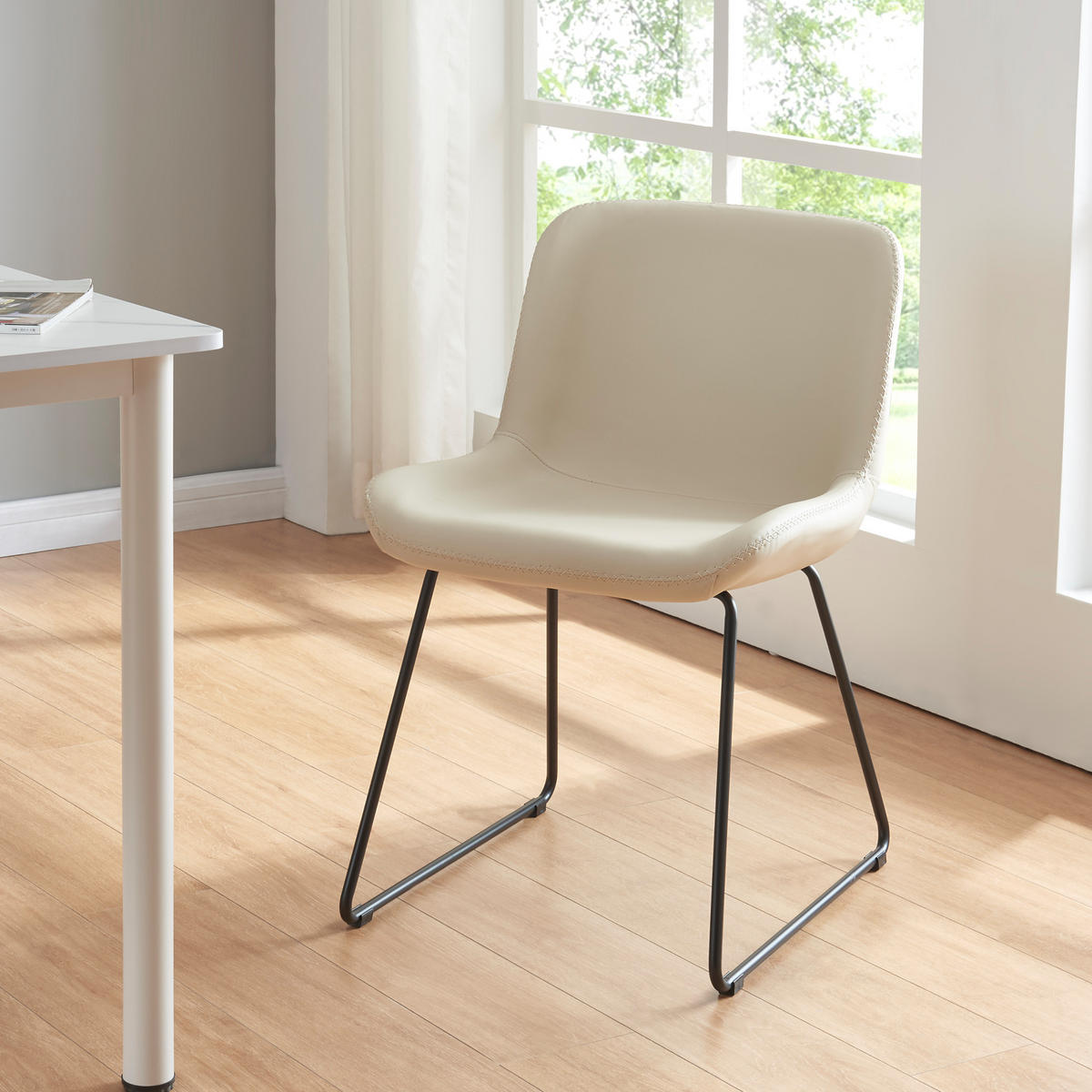 ESSZIMMERSTUHL-SET 2 TLG. Kannus - Beige, Metall (50/77/62cm) - [en.casa]