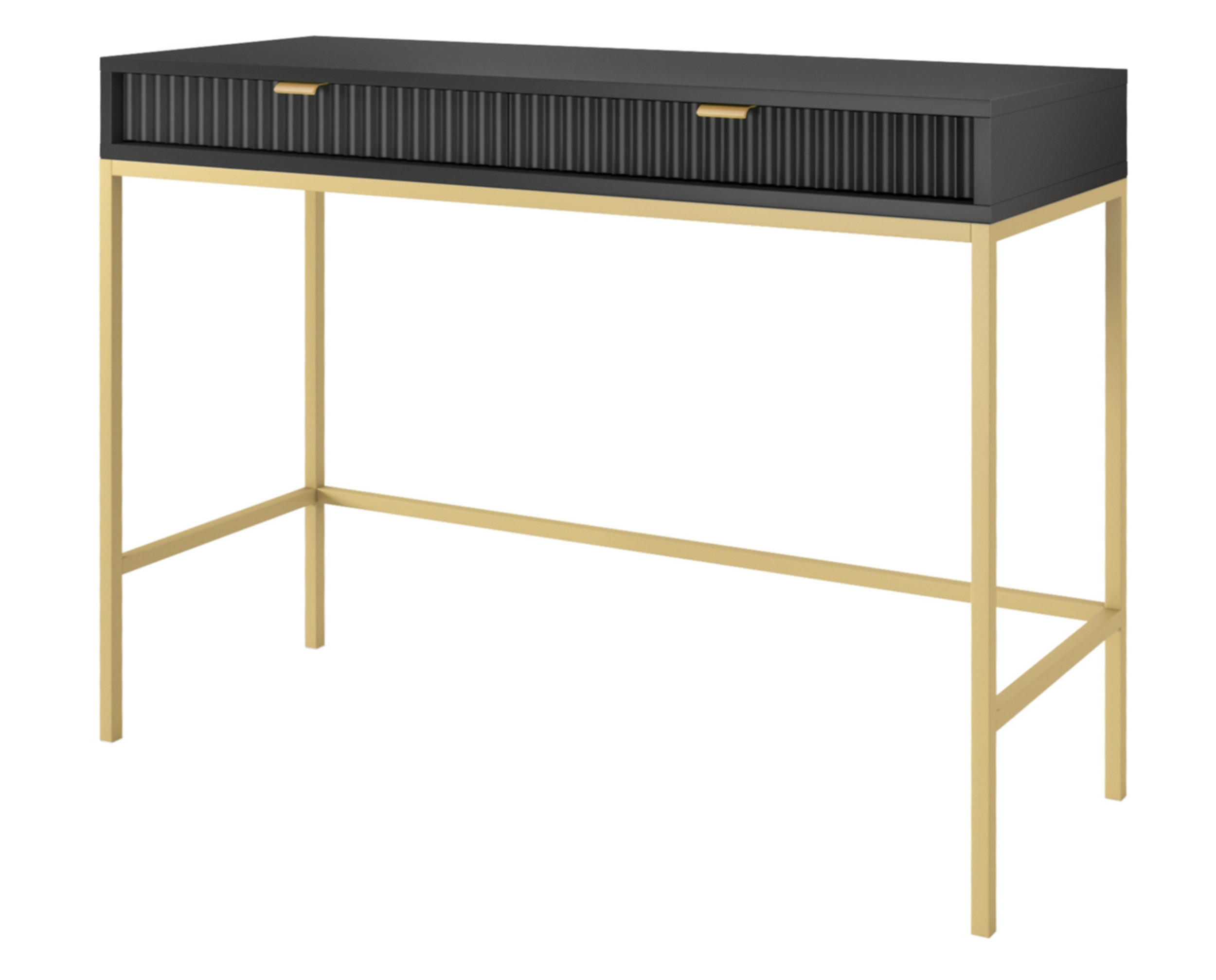 KONSOLENTISCH Vellore Schwarz mit goldenem Gestell - Schwarz, Holzwerkstoff/Metall (50/104/77cm) - Selsey