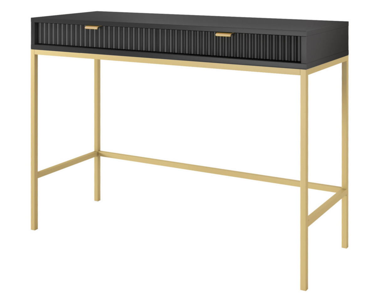 KONSOLENTISCH Vellore Schwarz mit goldenem Gestell - Schwarz, Holzwerkstoff/Metall (50/104/77cm) - Selsey