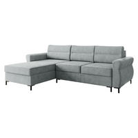 ECKSOFA Berne - Hellgrau/Schwarz, Holz/Kunststoff (258/170cm) - MIRJAN24