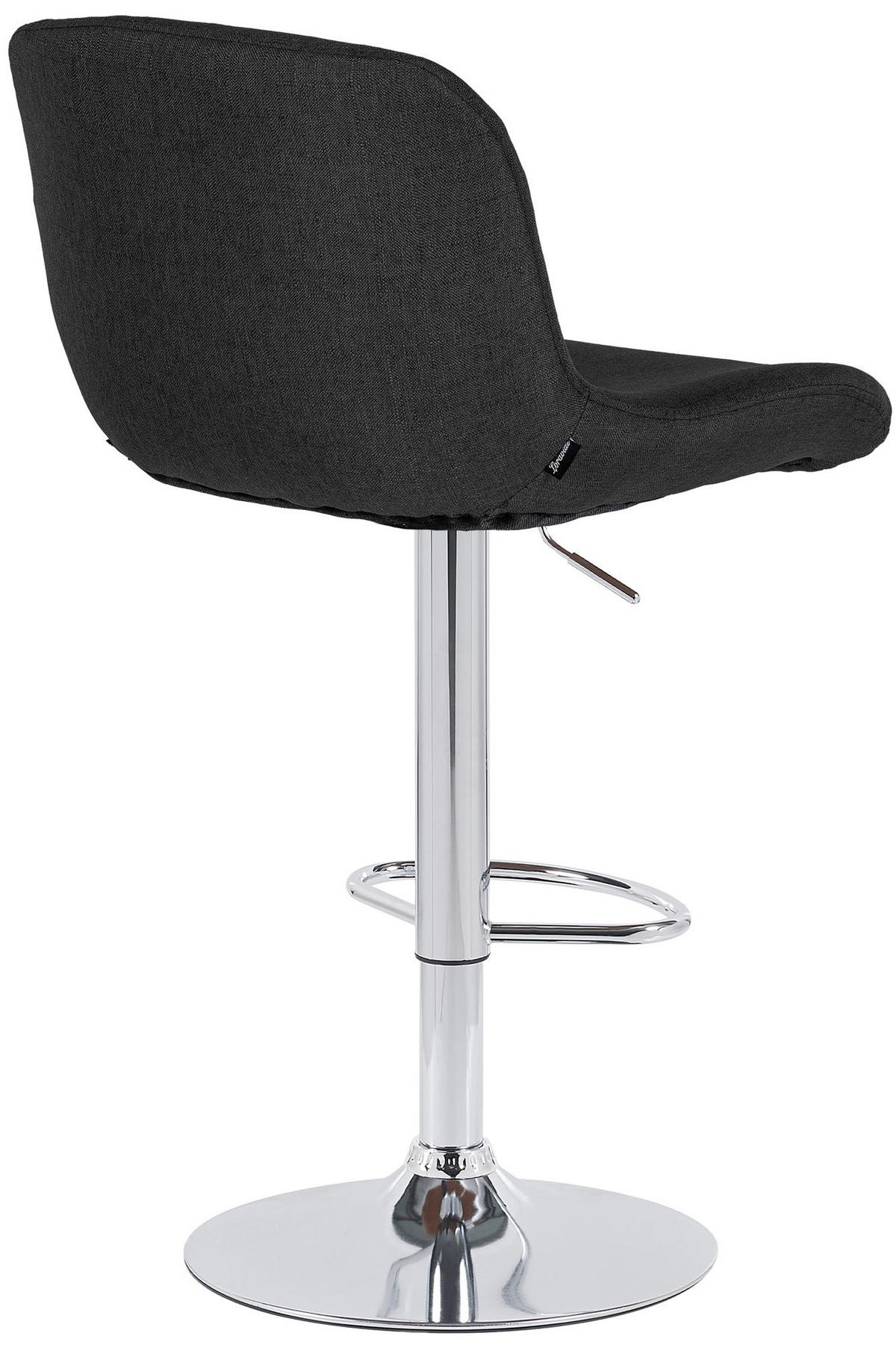 BARHOCKER 2er Set Salomon Chrom Stoff schwarz - Chromfarben/Schwarz, Textil/Metall (50/106/52cm) - TPFLiving