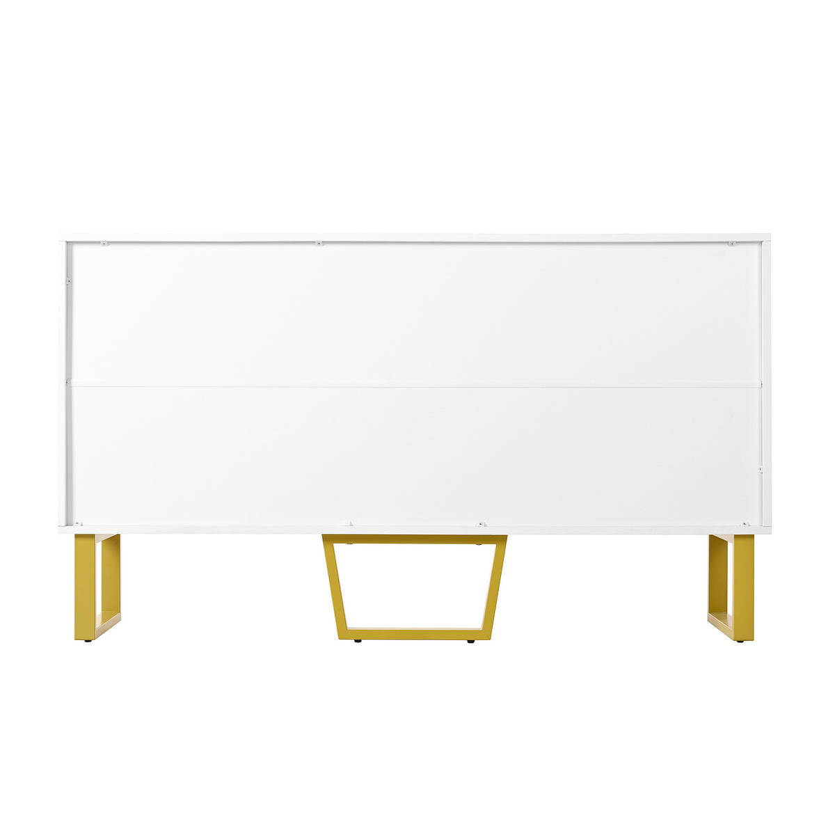 SIDEBOARD 140/40/80 cm in Weiß Hochglanz mit 4 Türen & Metallbeinen - Weiß, Holzwerkstoff (140/80/40cm) - BEAOK