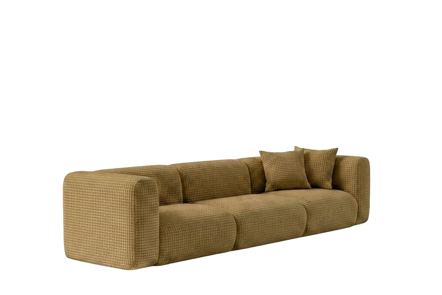 SOFA 3-Sitzer, Chenille-Stoff Cremona, Olive, GRETA - Olivgrün, Holz (319/70/89cm) - Kaiser Möbel