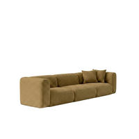 SOFA 3-Sitzer, Chenille-Stoff Cremona, Olive, GRETA - Olivgrün, Holz (319/70/89cm) - Kaiser Möbel