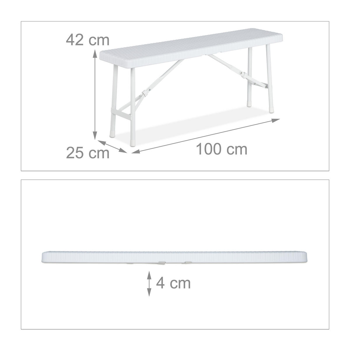 BIERBANK-SET - Weiß, Kunststoff/Metall - Relaxdays