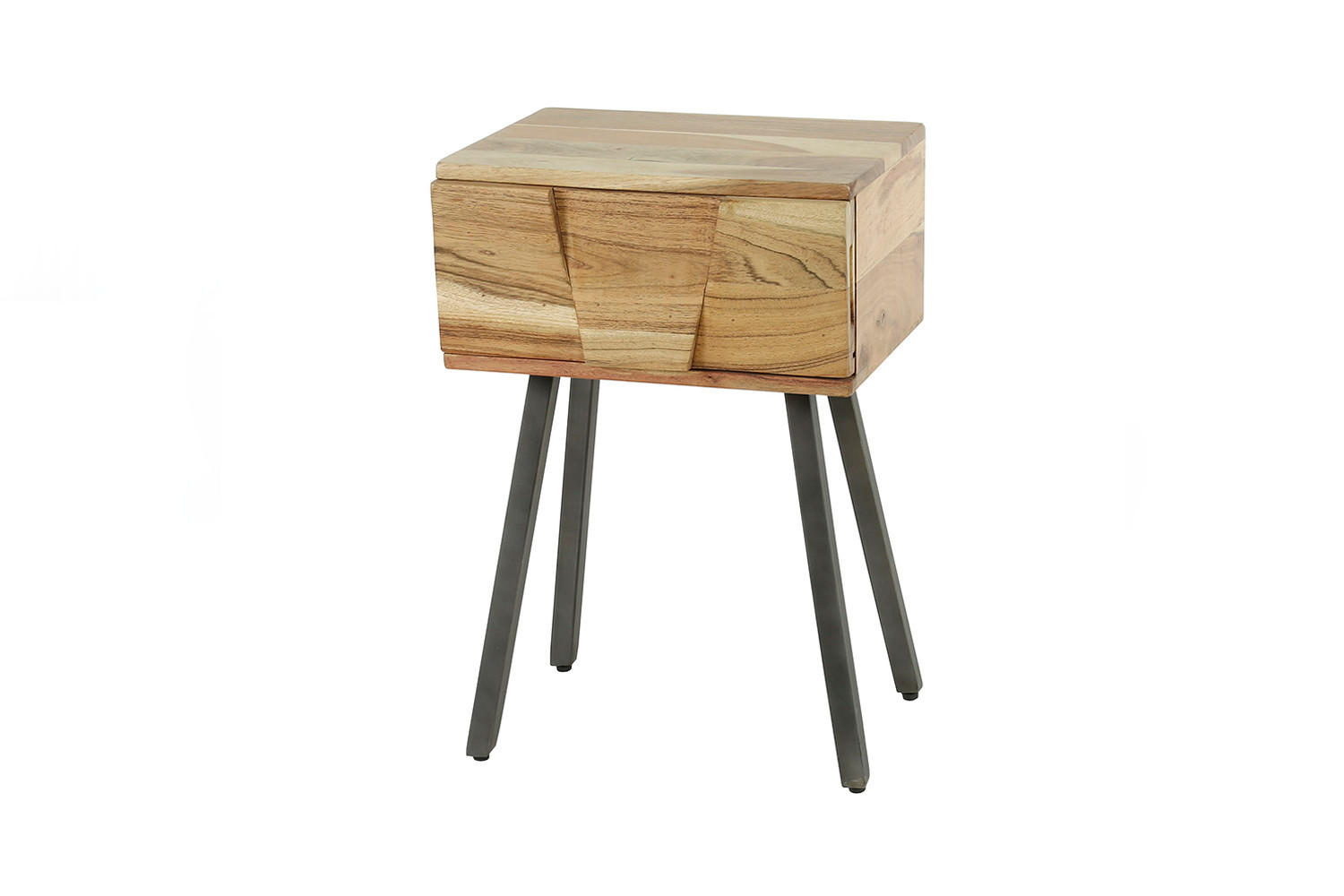 NACHTTISCH ANYL Holz Akazie - Braun, Holz (40/60/30cm) - KAWOLA