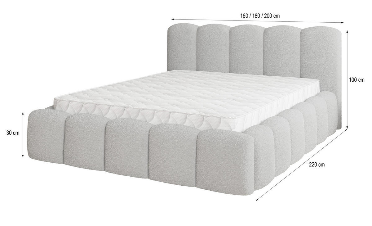 POLSTERBETT FALINA 160x200 cm mit Bettkästen - Kupferfarben - Kupferfarben, Holz (160/200cm) - MASSENO