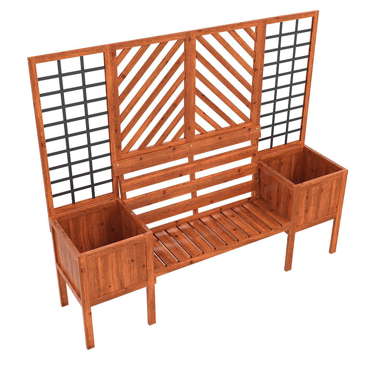 BLUMENKASTEN mit viel Platz，Braun Massivholz Tanne - Braun, Holz (42/145/170cm) - KOMHTOM