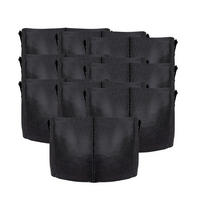 PFLANZSACK Vliesstoff 50/30 cm (10-tlg. Set) - Schwarz, Textil (30cm) - Intirilife