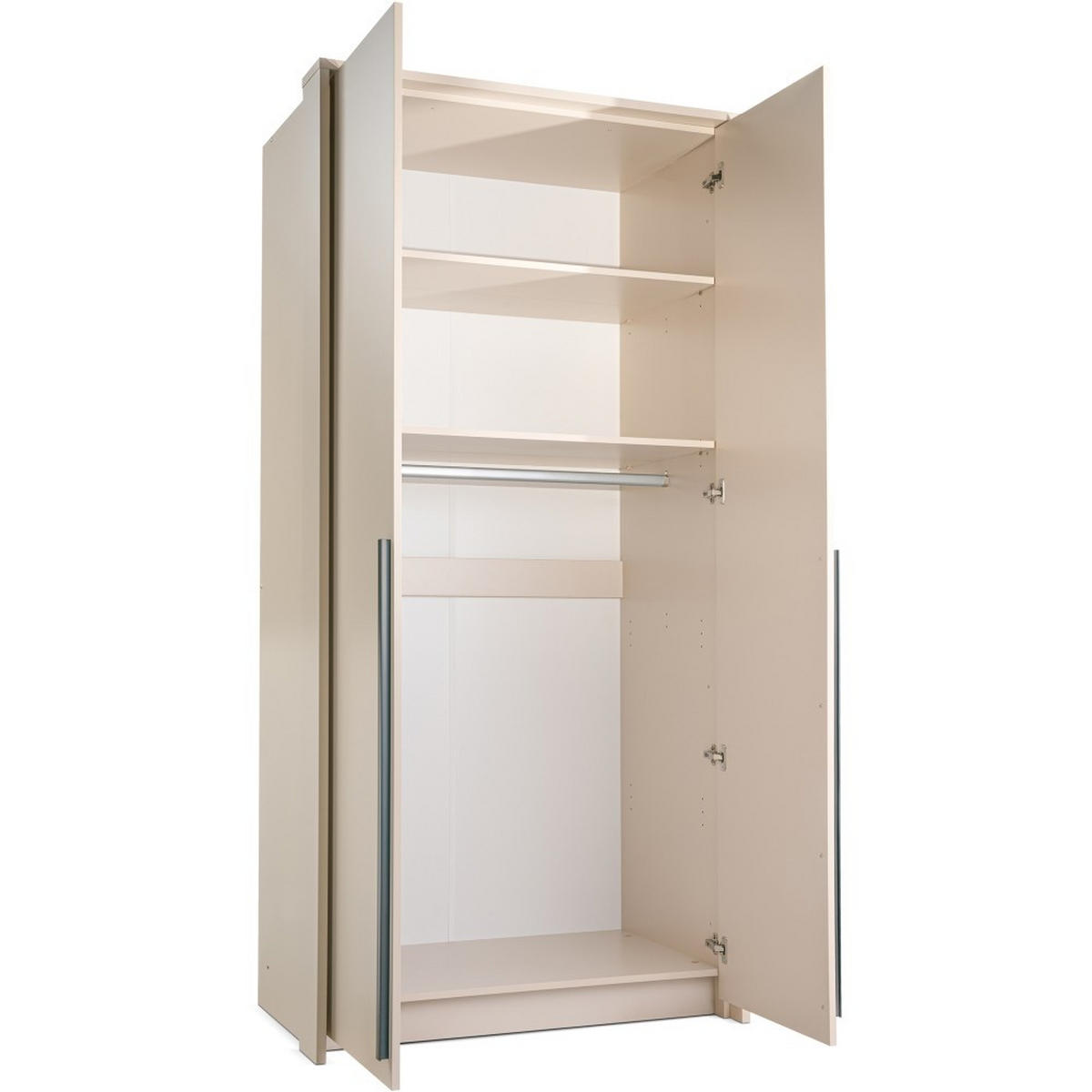 DREHTÜRENSCHRANK Giana mit 2 Türen, 105 cm, Weiß - Weiß, Holzwerkstoff (105/215/64.5cm) - Beautysofa