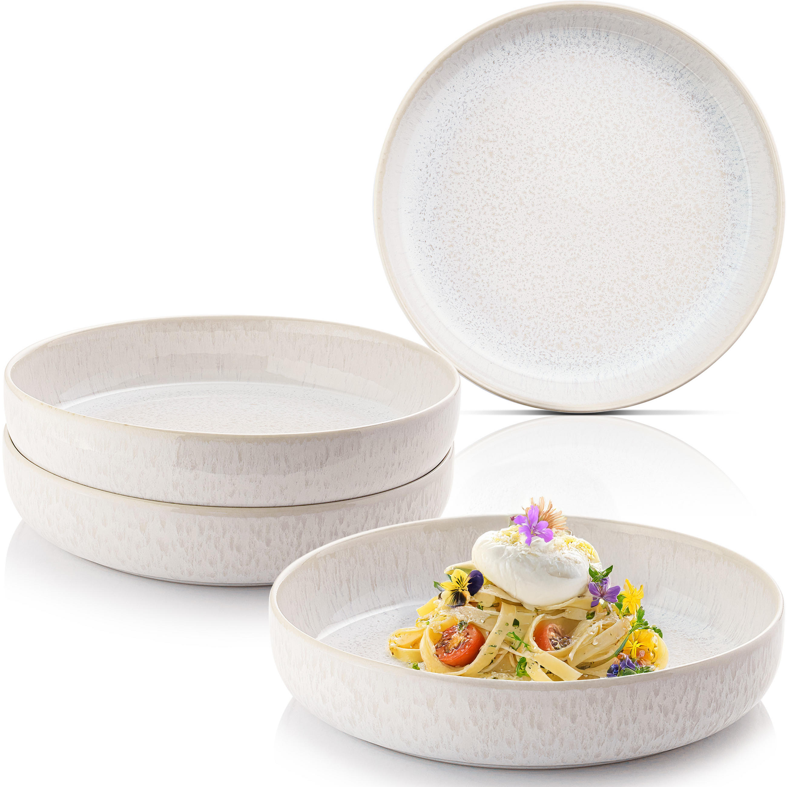 PASTASCHALEN Set Korfu 4 teilig - Creme, Stein (24/5/24cm) - Sänger