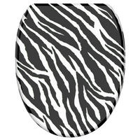 WC-SITZ mit Absenkautomatik & Top Fix Zebra Look - Schwarz, Holzwerkstoff (37.7/5.5/48cm) - Sanilo