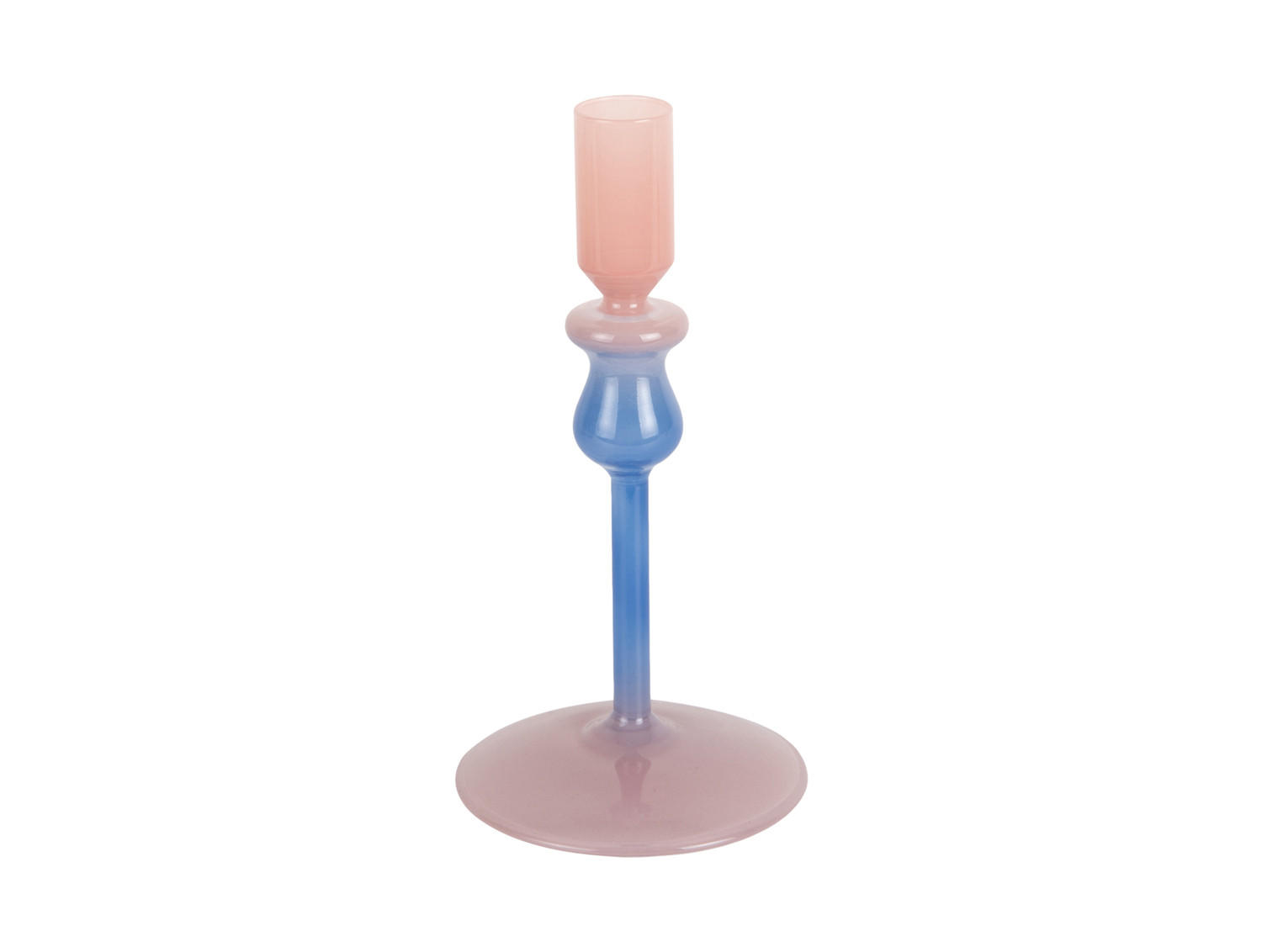 KERZENHALTER Duo Colores Rosa 9.3/9.3/18.5 cm - Pink, Glas (9.3/18.5/9.3cm) - Present Time
