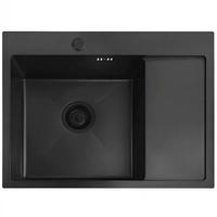 EDELSTAHLSPÜLE Rea Fin Black mit Küchenarmatur - Schwarz, Metall (48/18.5/62cm) - REA