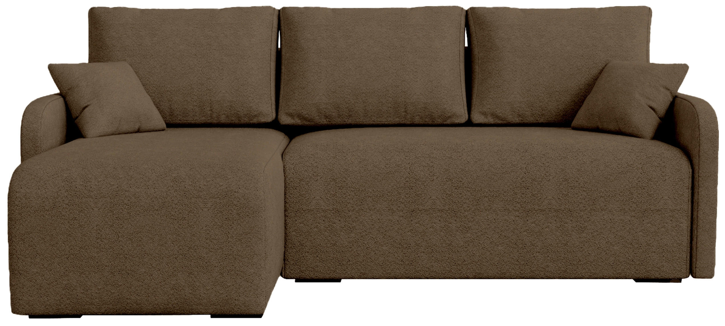 ECKSOFA Malen mit Schlaffunktion Braun Bouclé - Braun, Textil (215/141cm) - Bromarkt