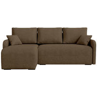 ECKSOFA Malen mit Schlaffunktion Braun Bouclé - Braun, Textil (215/141cm) - Bromarkt