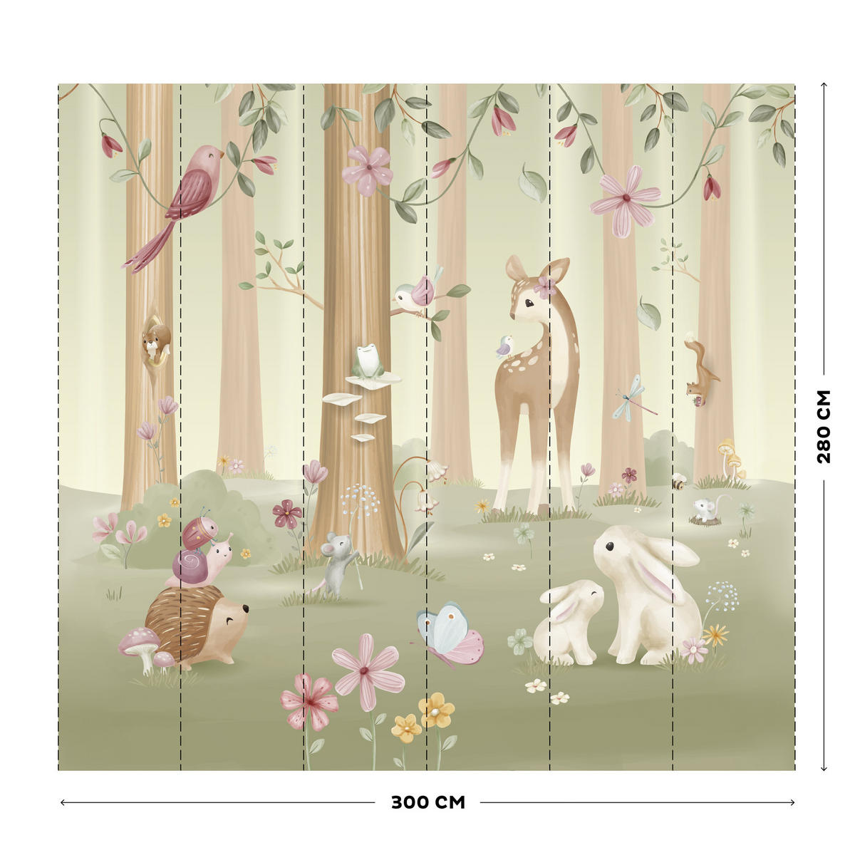 FOTOTAPETE Fairy Garden - Multicolor, Papier/Kunststoff (300/280cm) - Little Dutch