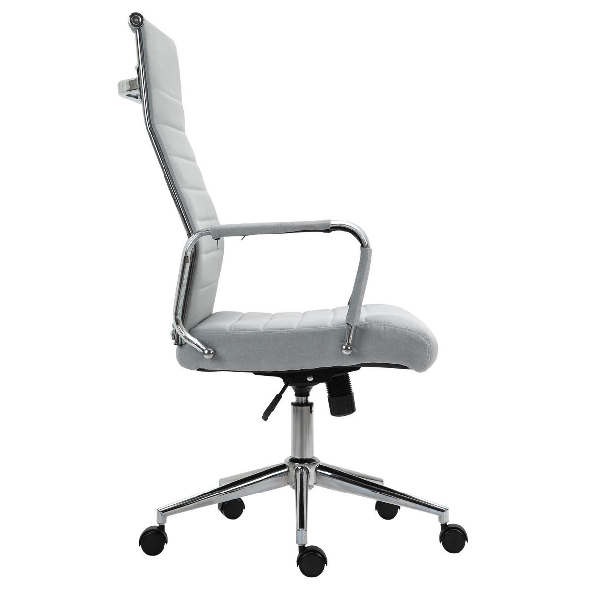 SCHREIBTISCHSTUHL OFFICE COMFORT HB Stoffbezug Hellgrau - Silberfarben/Hellgrau, Textil/Metall (57/120/53cm) - SVITA