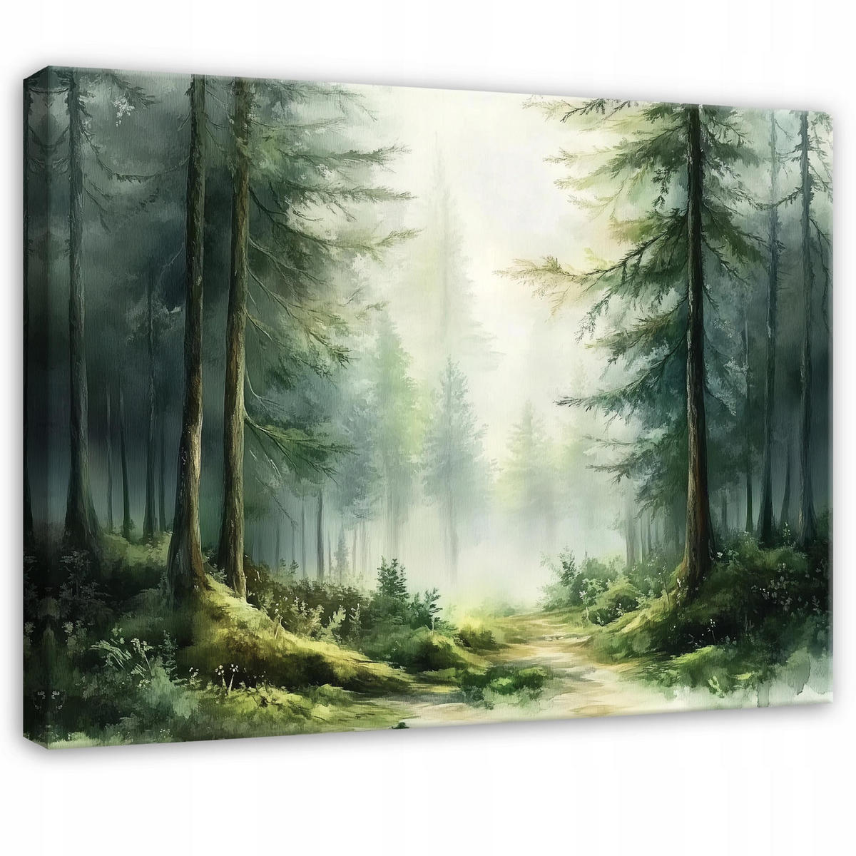 BILDER Wald Natur Grün Bäume 60x40 - Multicolor, Holzwerkstoff (60/40cm) - Wallarena