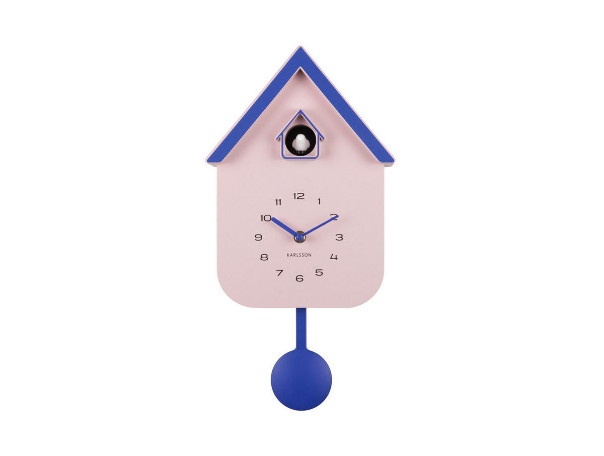 WANDUHR Dupla Color Cuckoo Rosa 21.5/21.5/41.5 cm - Pink, Kunststoff (21.5/41.5/21.5cm) - Karlsson