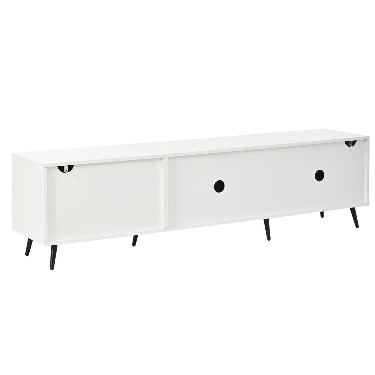 TV-ELEMENT 180/40/48 cm Weiß mit 3 Klapptüren - Weiß, Holz (180/48/40cm) - Oxeza