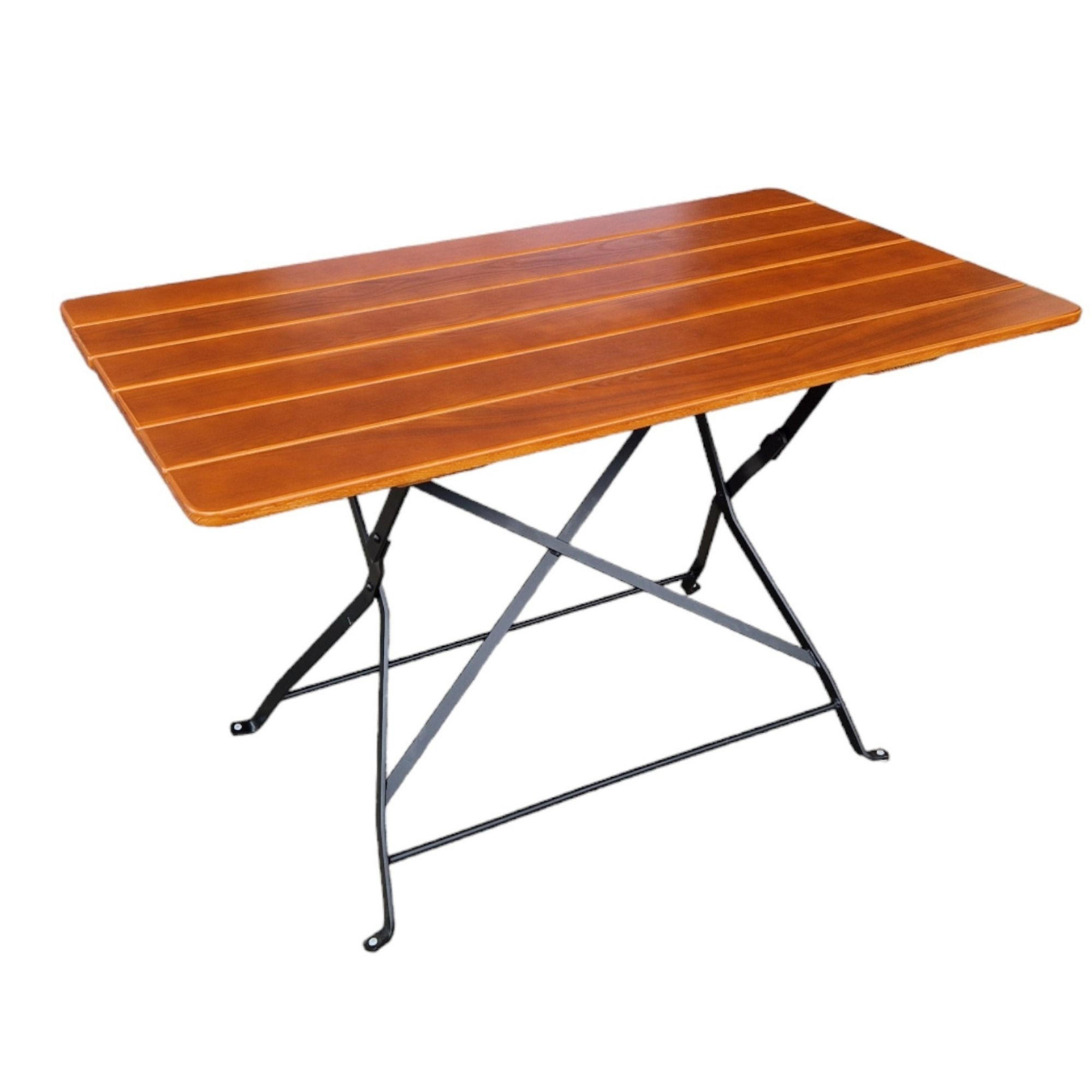 BIERGARTENTISCH BERGTAL 74x120x70cm Klappbar Eschenholz Schwarz/Braun 6 Personen - Braun, Holz (70/120/74cm) - CHEFGASTRO