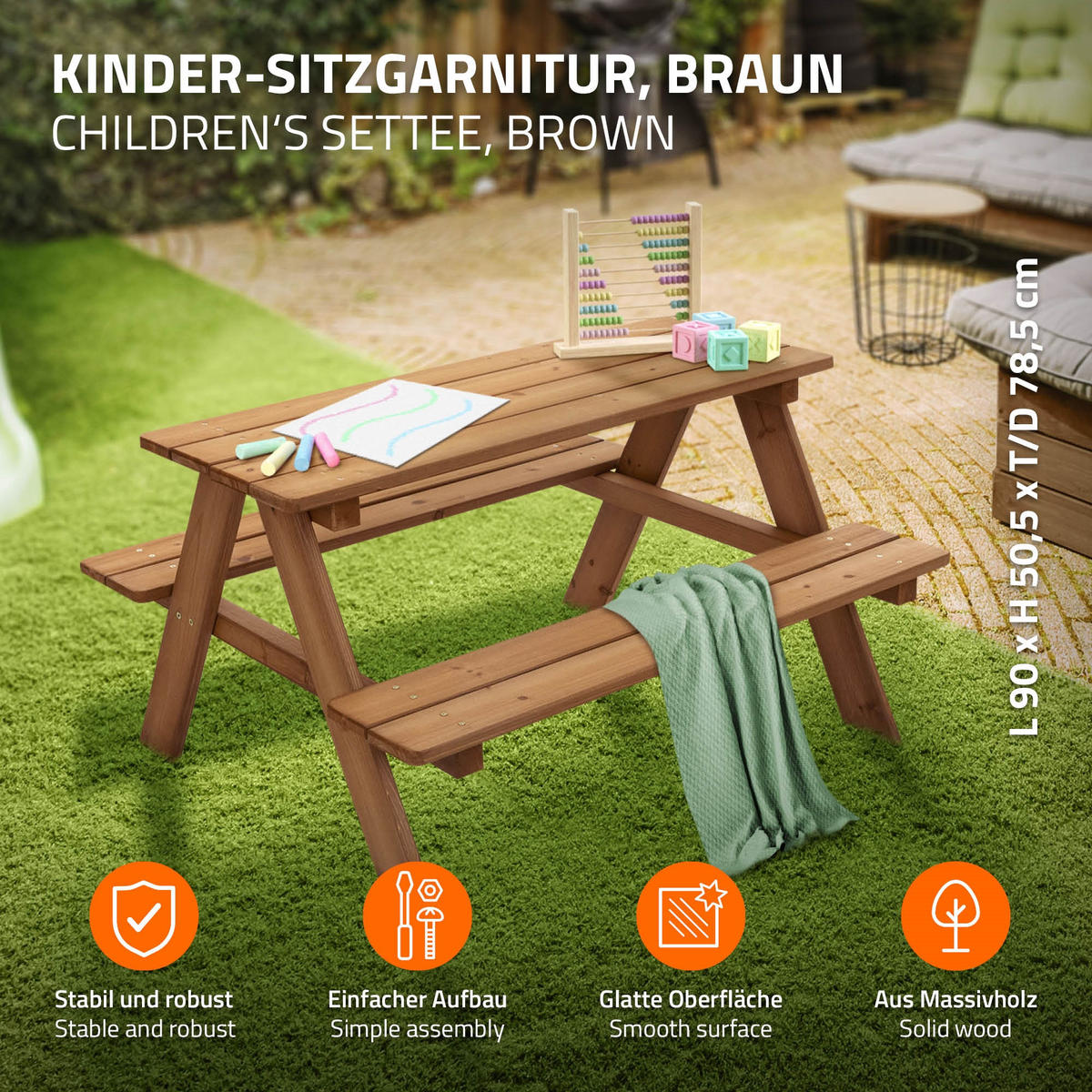 KINDERSITZGARNITUR Braun - Braun, Holz - ML-DESIGN