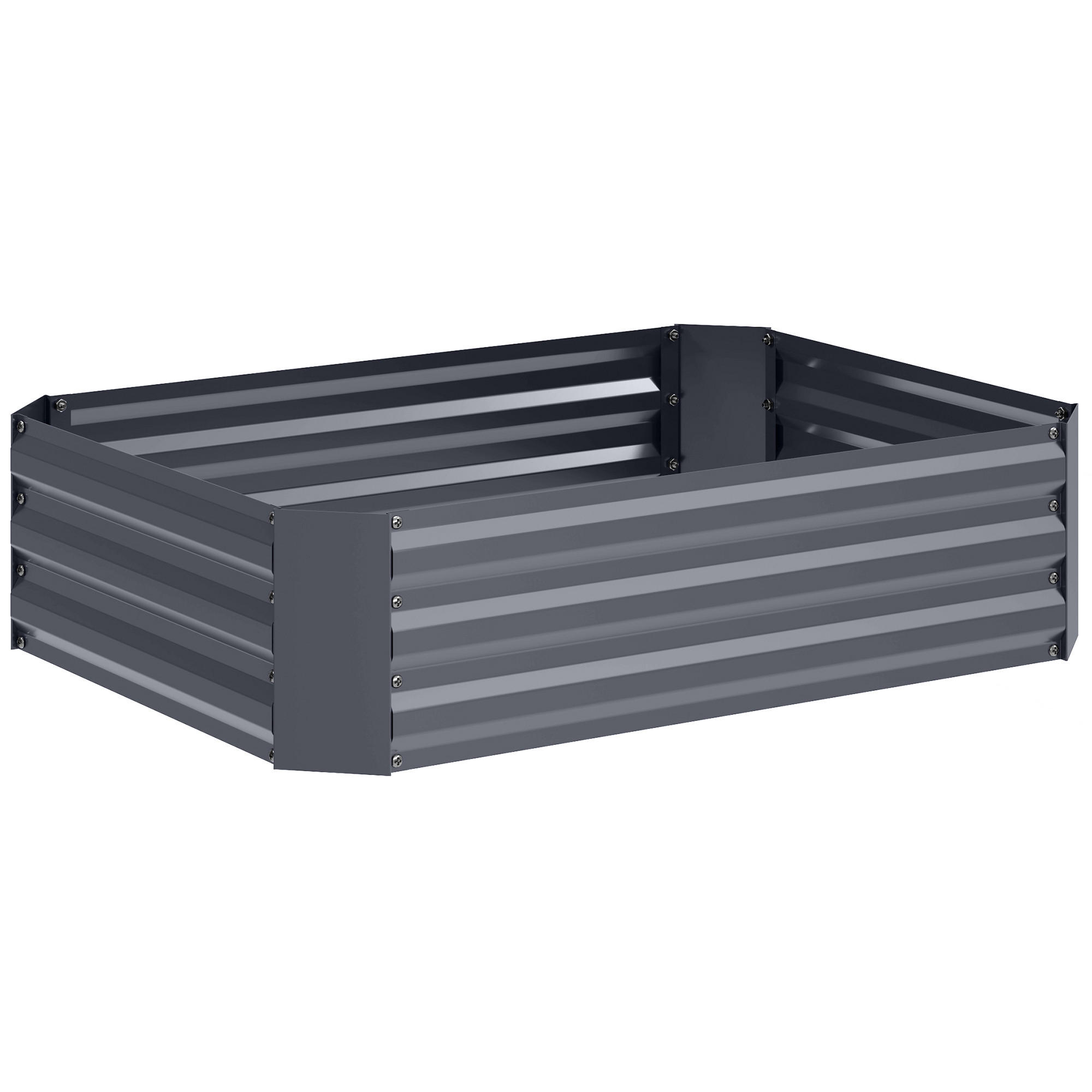 HOCHBEET, 120L x 90B x 30H cm - Dunkelgrau, Metall (90/30/120cm) - Outsunny
