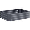 HOCHBEET, 120L x 90B x 30H cm - Dunkelgrau, Metall (90/30/120cm) - Outsunny