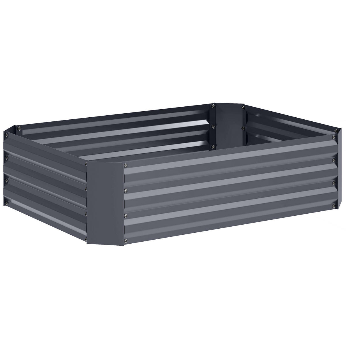 HOCHBEET, 120L x 90B x 30H cm - Dunkelgrau, Metall (90/30/120cm) - Outsunny
