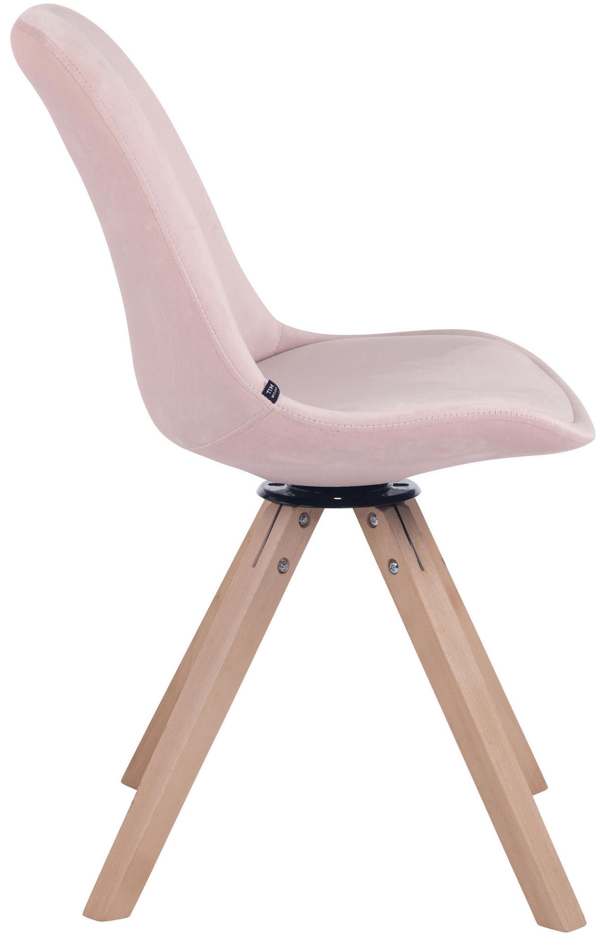 ESSZIMMERSTUHL Troll Samt, Gestell Buchenholz Square Natura Pink - Rosa/Naturfarben, Holz/Buchenholz (48/84/56cm) - TPFLiving