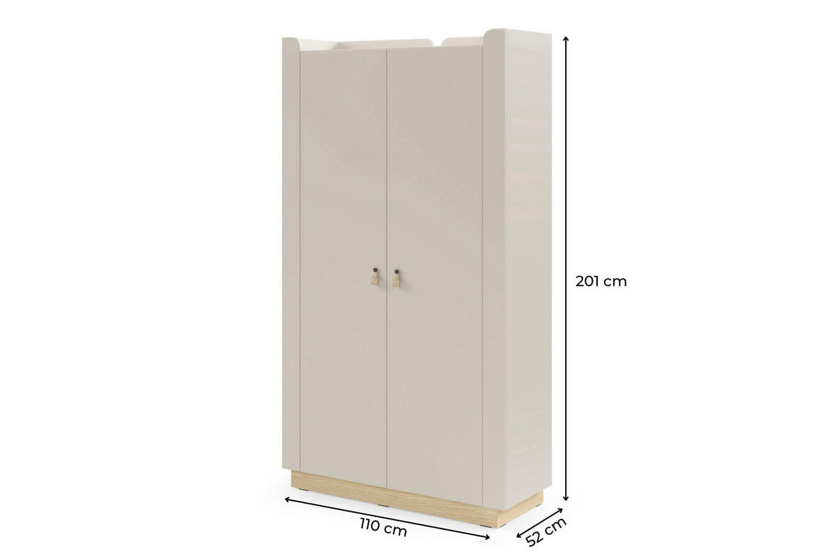 KINDERKLEIDERSCHRANK SOVI 01 110 / 201 / 52 cm in Macadamia / Eiche Mavelie - Eichefarben/Beige, Holzwerkstoff (110/201/52cm) - Deine Möbel 24