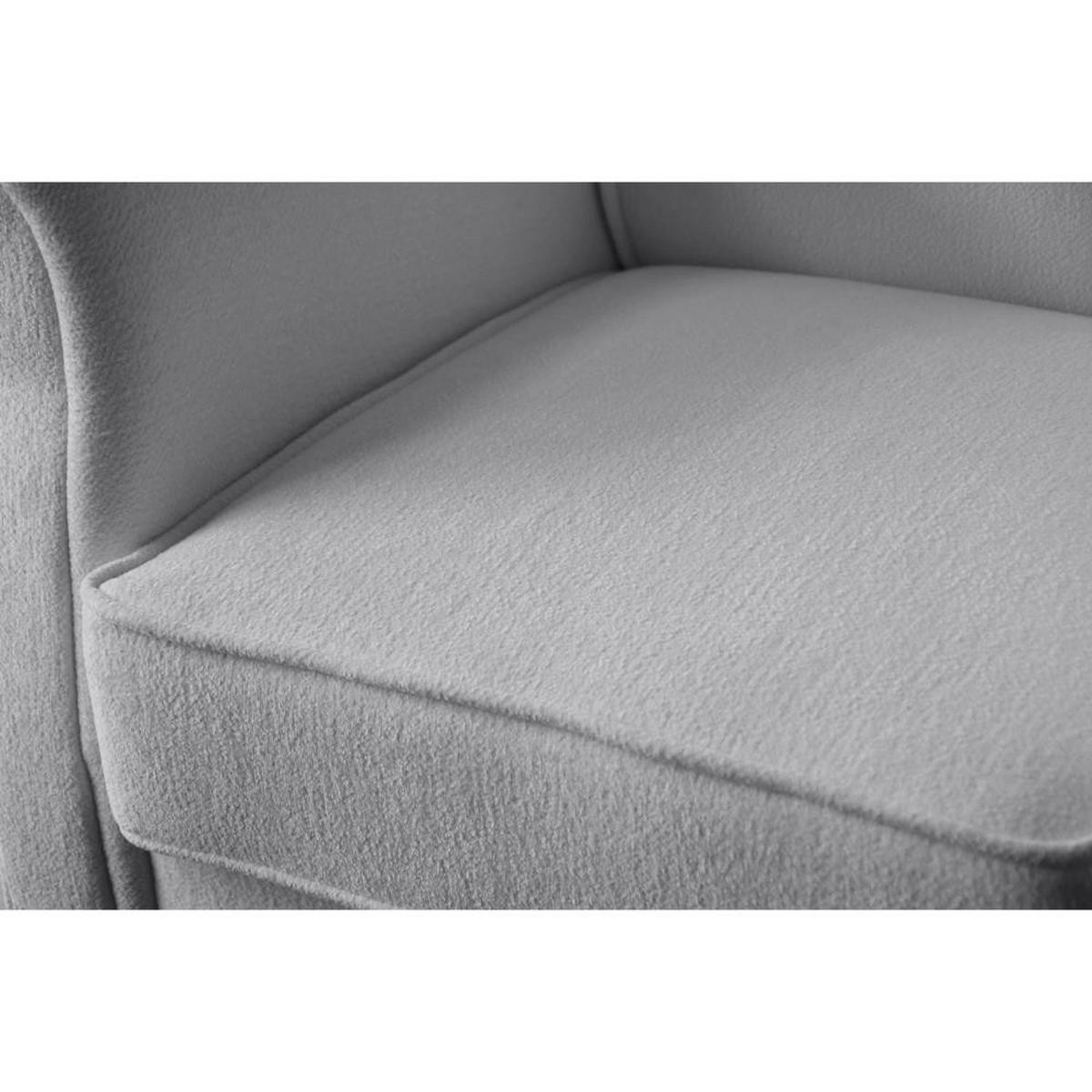 OHRENSESSEL Leonardo hellgrau boucle-stoff - Hellgrau, Holz/Textil (88/118/86cm) - Beautysofa