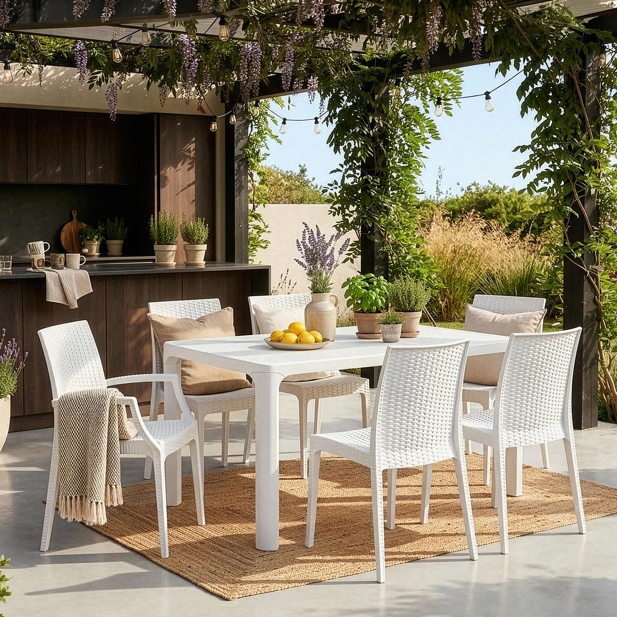 GARTENTISCH LEOPSI, Weiß - Weiß, Kunststoff (80/120/72cm) - KONSIMO®