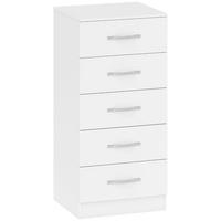 KOMMODE Weiß 40x85x35 cm schmal mit 5 Schubladen - Weiß, Holz (35/85/40cm) - Kaket