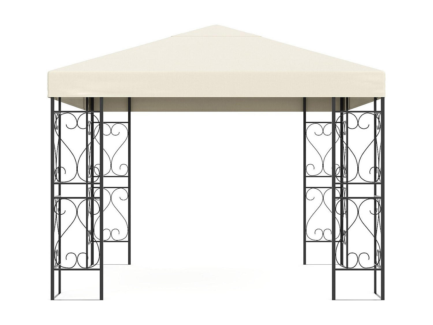 PERGOLA - 300 cm x 300 cm - Stoff, Metall - Schwarz - FIDALA - Schwarz, Textil/Metall (300/260/300cm) - Vente-Unique