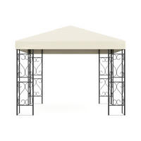 PERGOLA - 300 cm x 300 cm - Stoff, Metall - Schwarz - FIDALA - Schwarz, Textil/Metall (300/260/300cm) - Vente-Unique