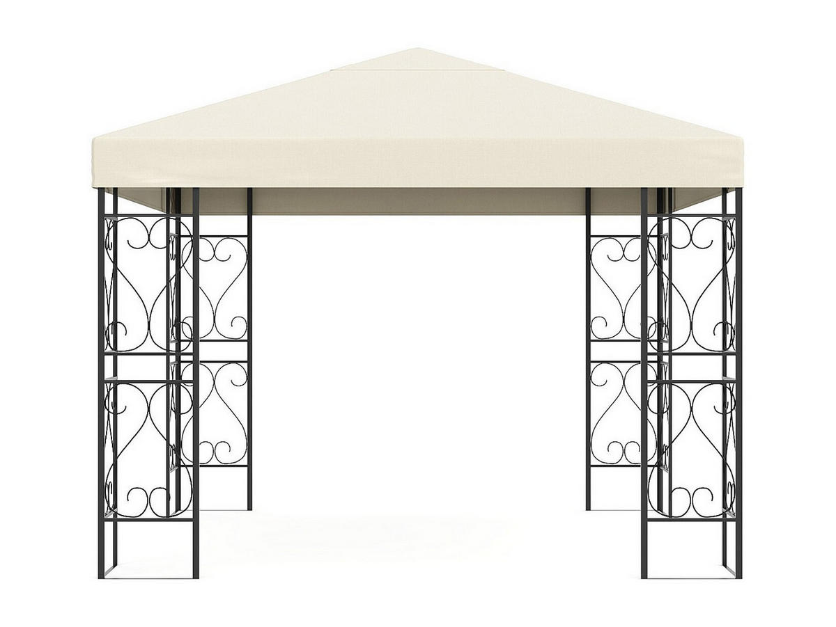 PERGOLA - 300cm x 300cm - Polyester - schwarz - FIDALA - Schwarz, Textil (300/260/300cm) - Vente-Unique