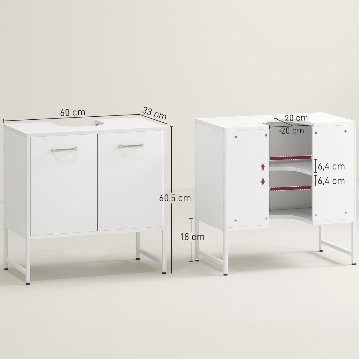 HÄNGESCHRANK Weiß 1 Stück - Weiß, Kunststoff (60/60.5/33cm) - GiPP
